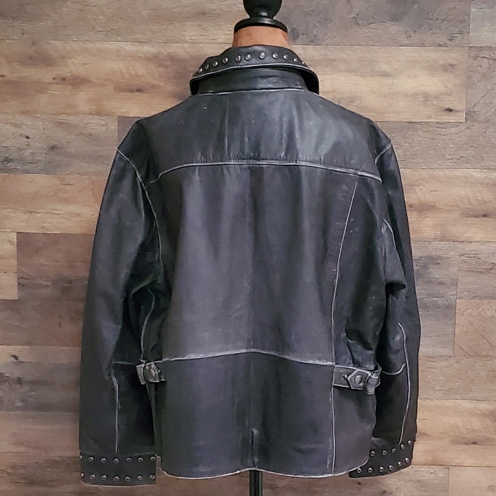 Nwt Found Black Leather Moto Jacket BRAND NEW WITH TAGS - Picture 8 of 9